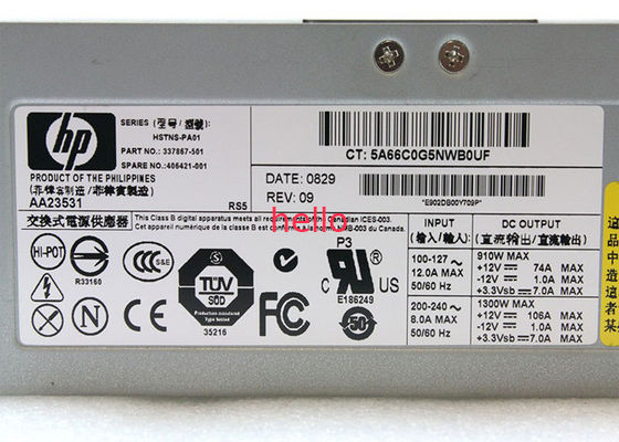COMPAQ 337867-001 электропитаний сервера HP 1300W с активным вентилятором