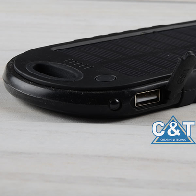 Двойной банк силы порта USB резервный, батарея External подпорки панели солнечных батарей 5000mAh