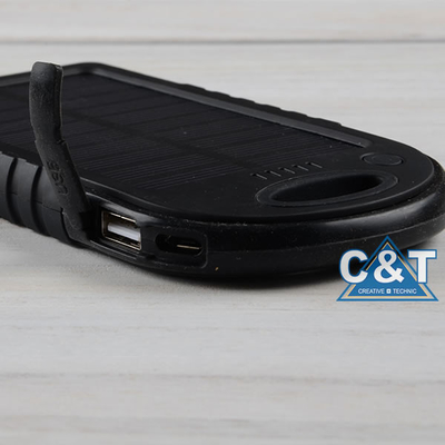 Двойной банк силы порта USB резервный, батарея External подпорки панели солнечных батарей 5000mAh