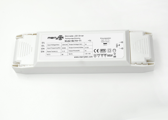 Водителя СИД Dimmable напряжения тока Traic 75 ватт край IP20 постоянн отставая
