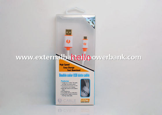 Круглый белый кабель данным по Micro USB2.0 для телефонов андроида ежевики Samsung/HTC/
