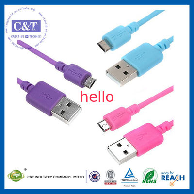 Покрашенная микро- Высок-Скорость 2 in-1 кабеля передачи данных USB Smartphone