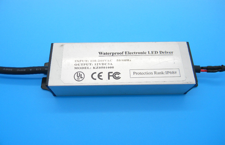 Водитель 12V 3A 36W AC100-240V СИД IP68 водоустойчивый для пробки СИД, короткого замыкания